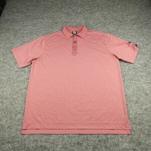FootJoy Polo Shirt‎ Mens Extra Large Red Heathered Geometric Performance Golf